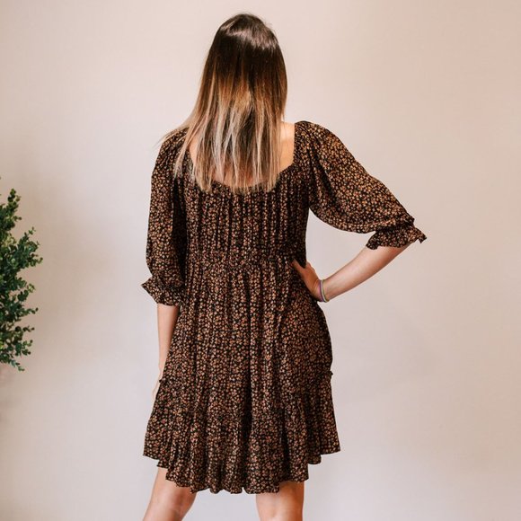 🆕 BOHO FLORAL RUFFLED BABYDOLL DRESS - Picture 7 of 7